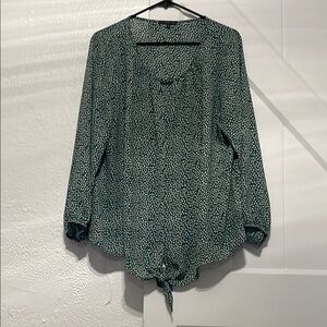 Green Patterned Women's Top